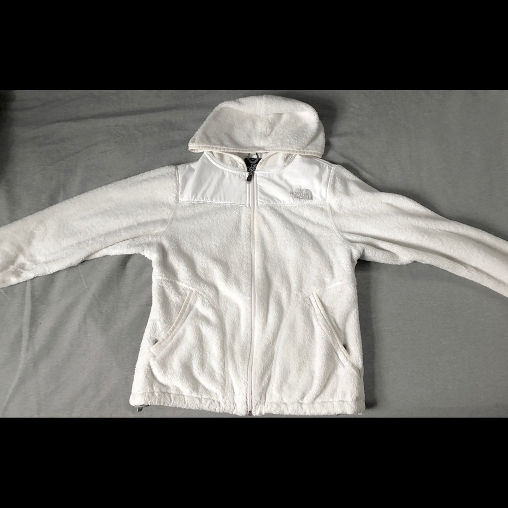 White Sherpa North Face Zip Up